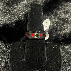 Poker card fidget ring